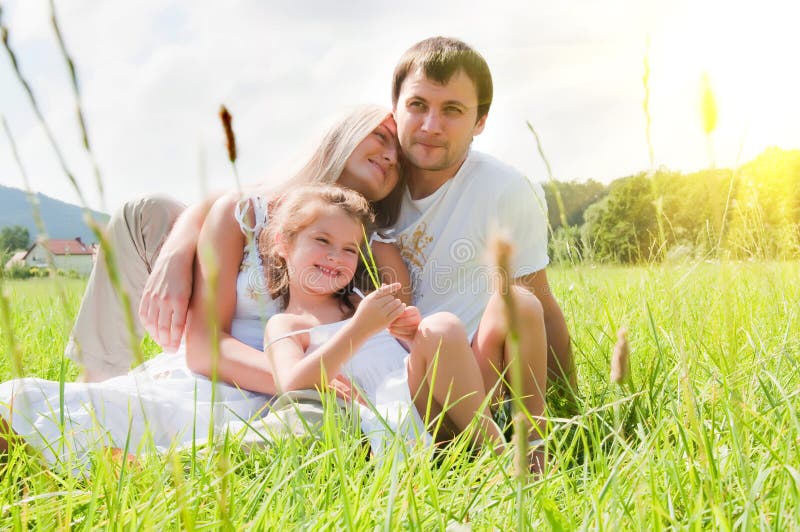 Family on the meadow