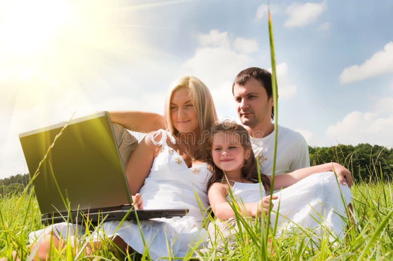 Family on the meadow