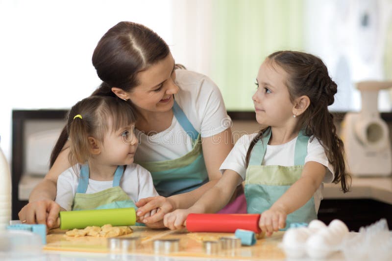 Family Baking Cookies In Kitchen Together Stock Photo Image of cake, bake 111903402