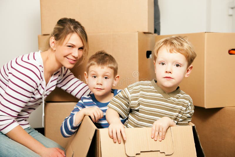 Family moving in their new house