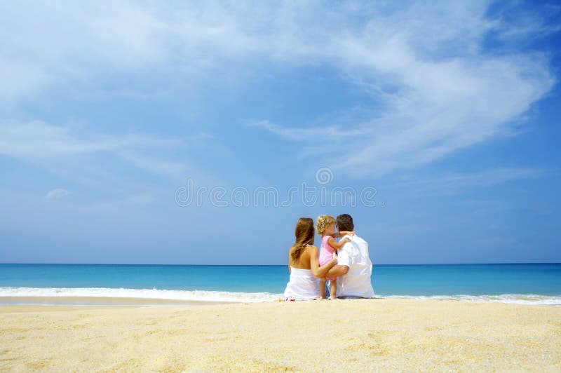 Family and ocean