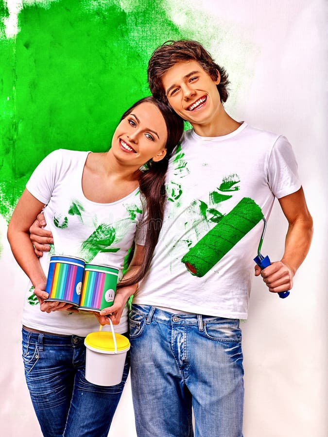 Family paint wall at home royalty free stock photos Family paint wall at home royalty free stock photos