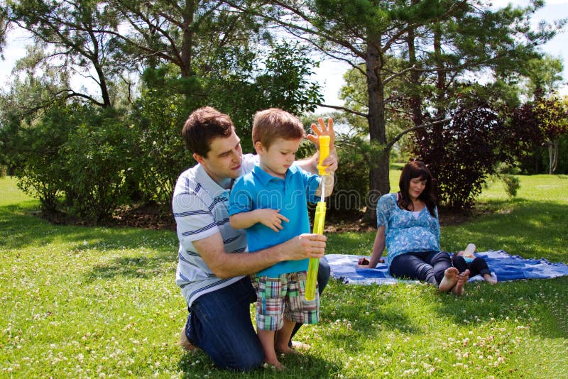 Family in park