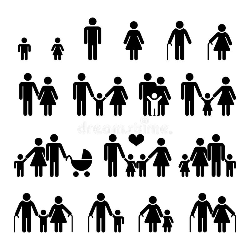 Family and People Vector Icons Stock Vector - Illustration of female ...