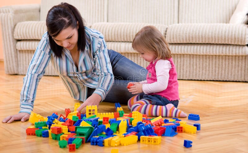 Family playing at home