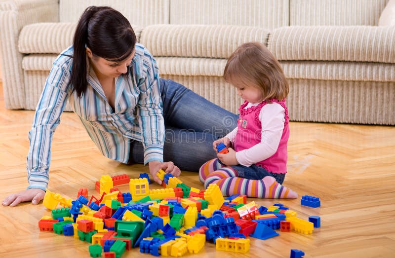 Family playing at home