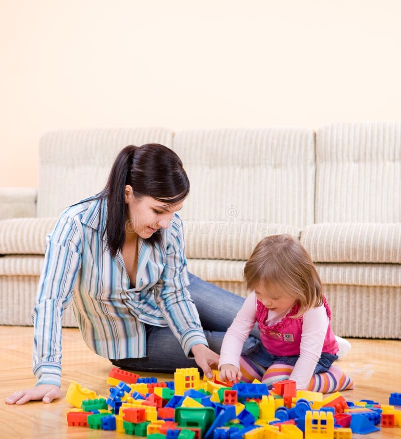 Family playing at home