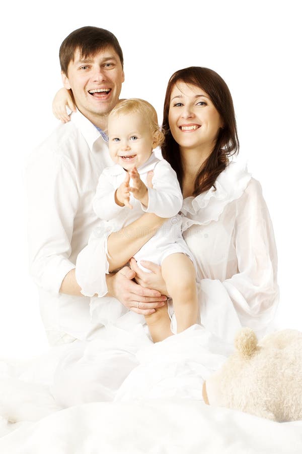 Family Portrait, Mother Father and Baby, Parents with Kid royalty free stock photos Family Portrait, Mother Father and Baby, Parents with Kid royalty free stock photos