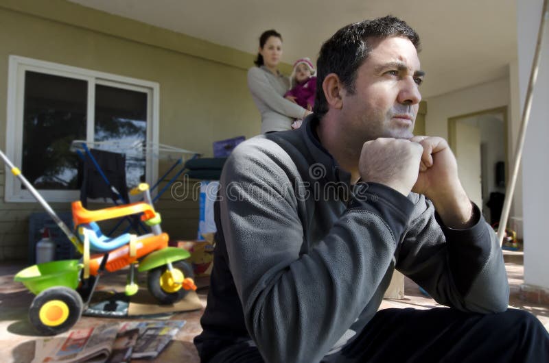 Family Problems - homeless stock image