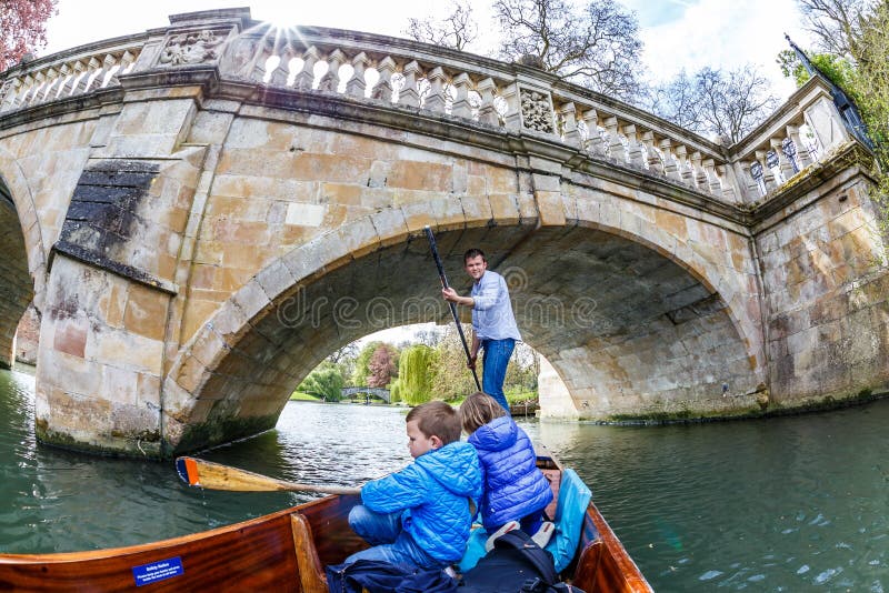 Family punting in Cambridge, England