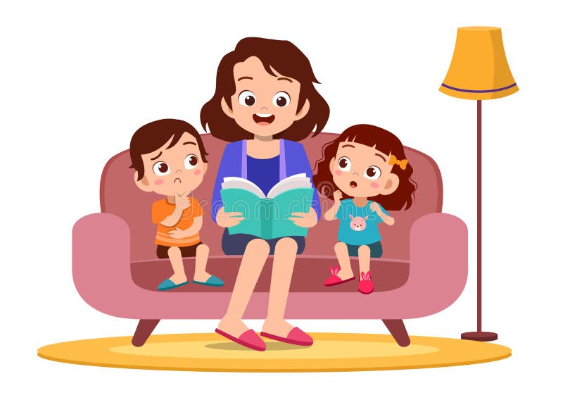 free family reading book clipart