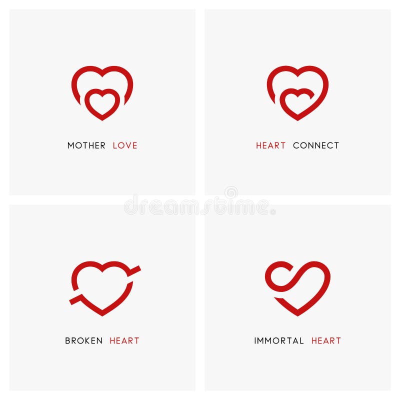 Family and relationships - love logo set