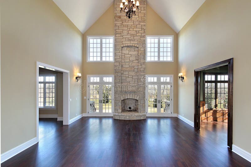 Family room in new construction home royalty free stock images
