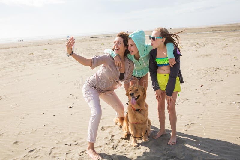 Family selfie at the beach