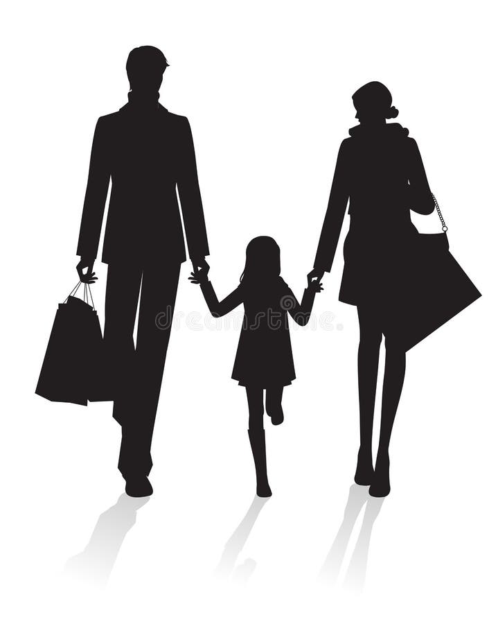 Family Shopping silhouette