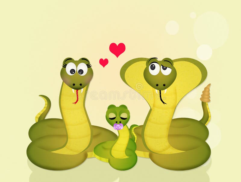 The Youngest Daughter Of The Snake Family Little snakes stock illustration. Illustration of snake - 9526689