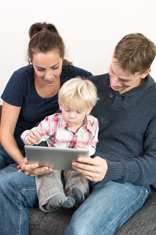 Family on tablet pc