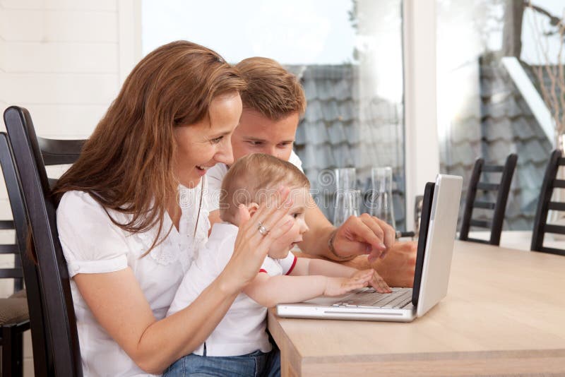 Family Talking with Video Chat royalty free stock photos Family Talking with Video Chat royalty free stock photos