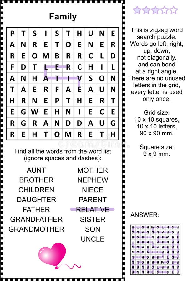 Download Family Themed Wordsearch Puzzle Stock Vector ...