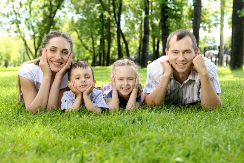 Family together in the park