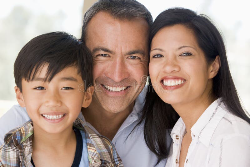 Close up of family together smiling