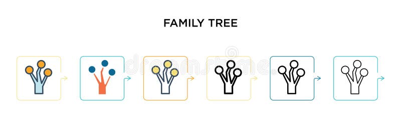 Family tree chart thin line style Royalty Free Vector Image