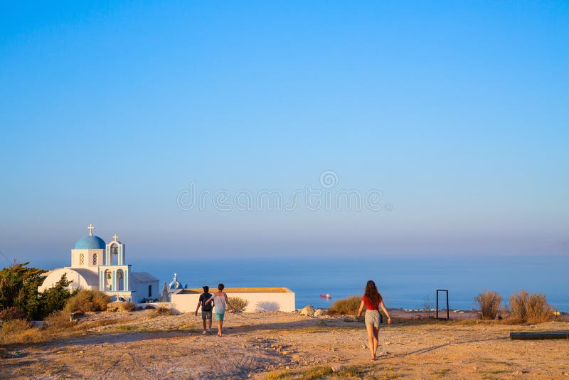 Family on Vacation in Greece Stock Photo - Image of person, greece ...