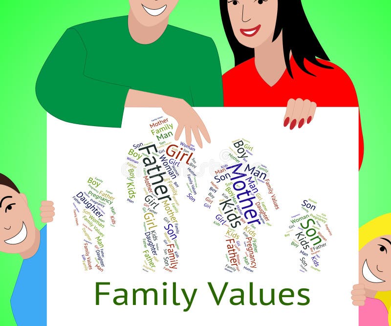 Family Values Shows Blood Relation and Children Stock Illustration