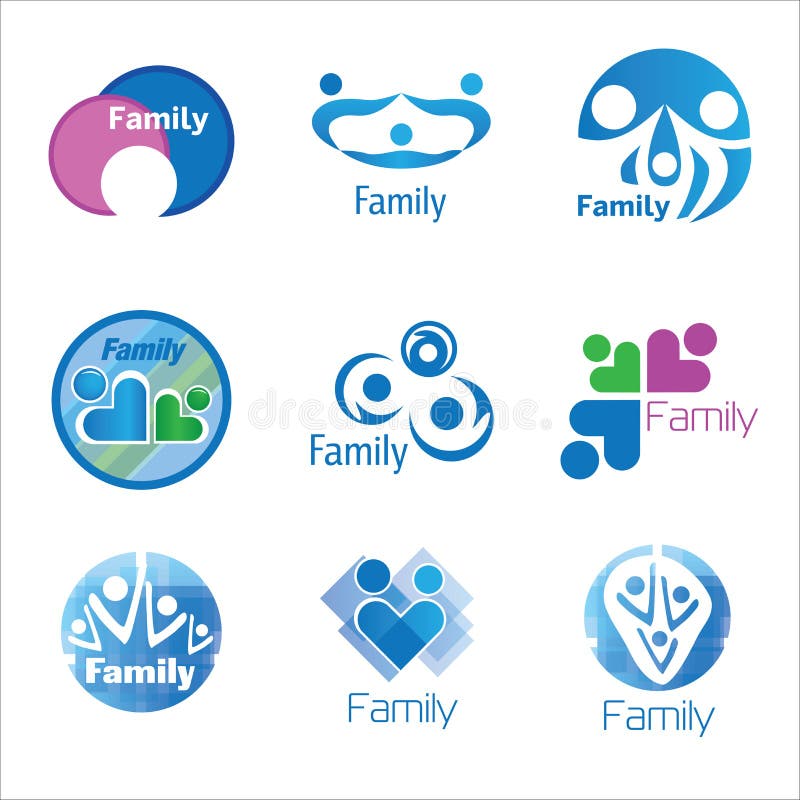 Family vector set stock vector. Illustration of silhouette - 110633941