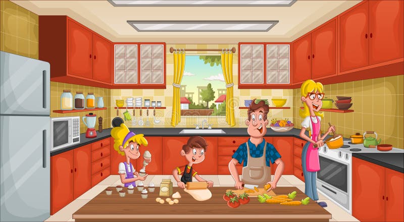 Family Cooking Stock Illustrations – 4,809 Family Cooking Stock ...