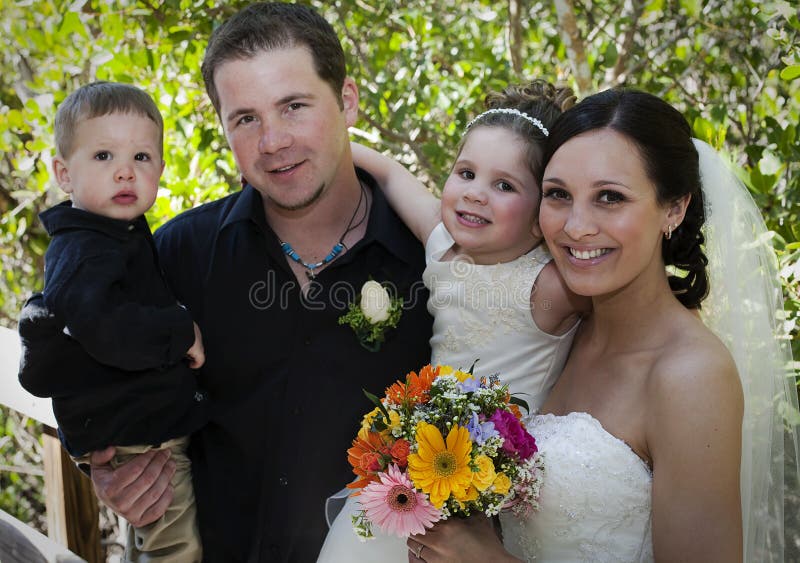 Family on wedding day