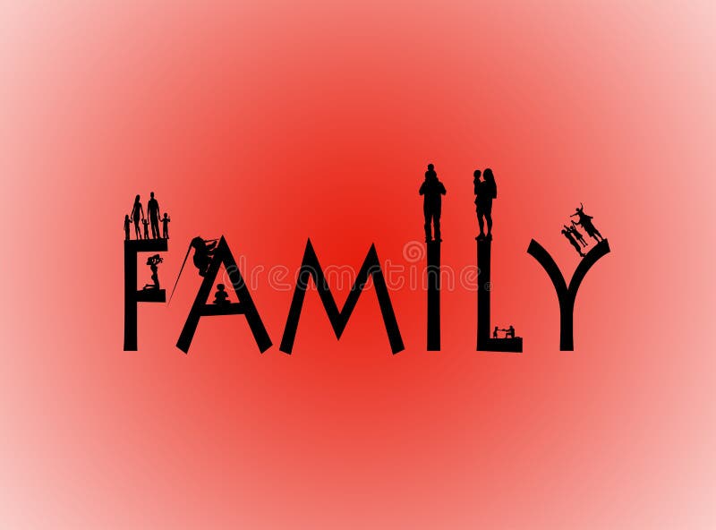 Family word with family shapes