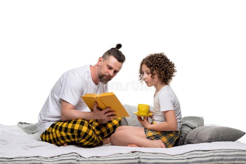 Family in Yellow Plaid Pajamas Stock Image - Image of comfort ...