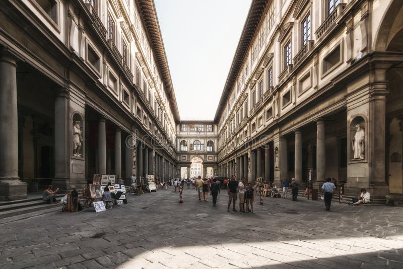 The Uffizi in Florence, Italy, July 2016. The Uffizi in Florence, Italy, July 2016