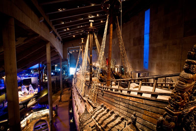 Famous ancient reconstructed vasa vessel in Stockholm, Sweden