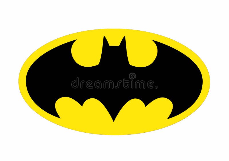 The famous Batman logo isolated on white background.