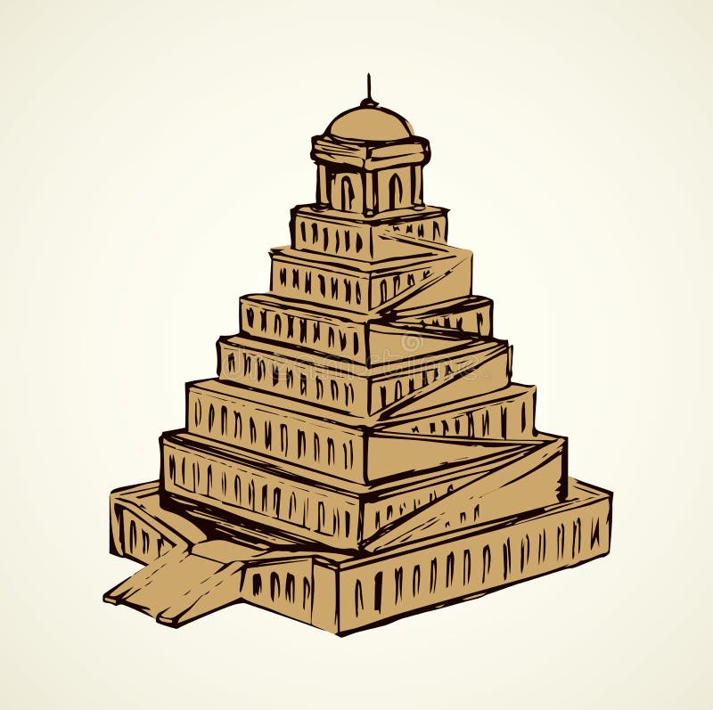 Tower of Babel. Vector drawing