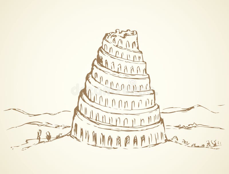 Tower of Babel. Vector drawing