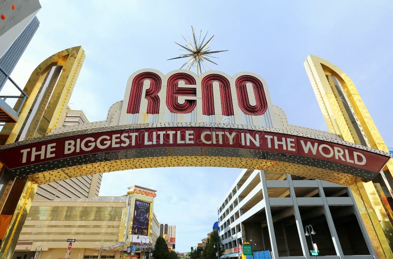 Famous The Biggest Little City in the World sign over Virginia street in Reno, Nevada