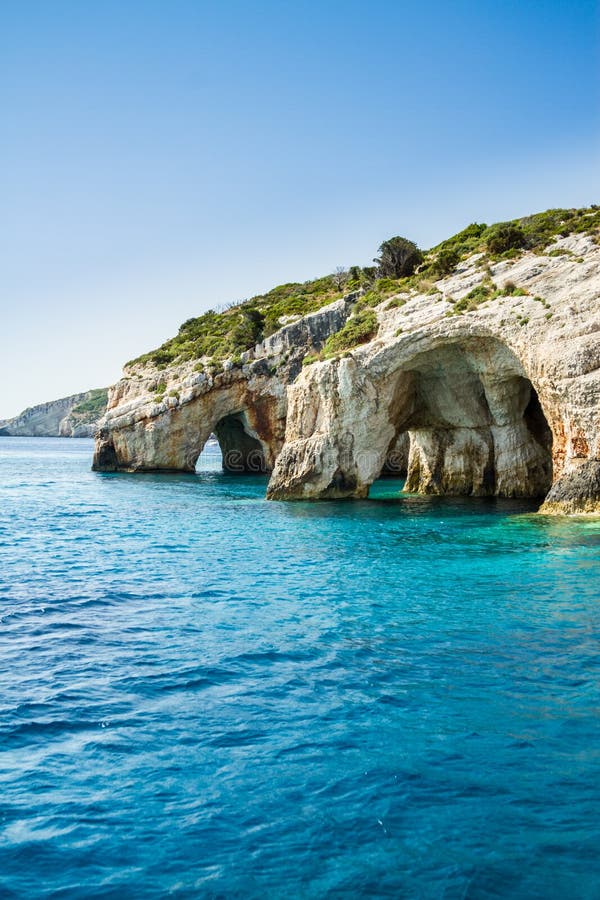 Famous Blue Caves View On Zakynthos Island Greece Stock Photo Image