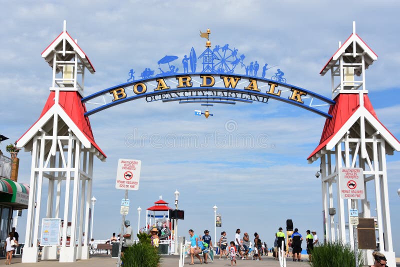 The famous Boardwalk sign in Ocean City, Maryland