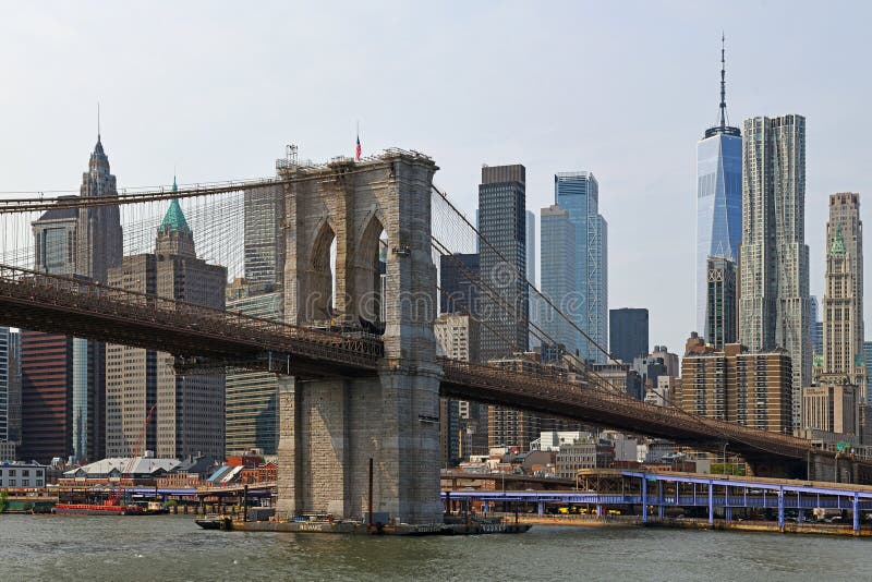 Famous Brooklyn Bridge 1883, Hybrid Cable-stayed, Suspension Bridge, in ...