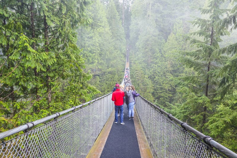 Famous Capilano Suspension Bridge in Canada CAPILANO / CANADA APRIL