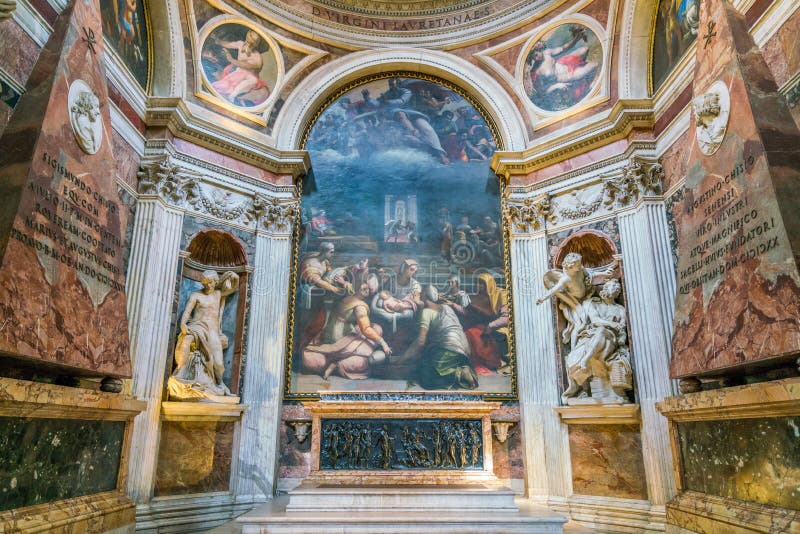 The Famous Cappella Chigi Designed by Raffaello, in the Basilica of ...