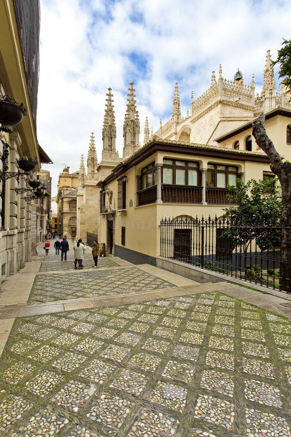 The famous cathedral in Granada, Andalusia royalty free stock photography