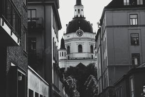  Famous Church In Stockholm Stock Photo Image Of Monochrome 249823888