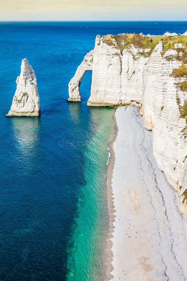 The Famous Cliffs at Etretat in Normandy, France Stock Photo Image of