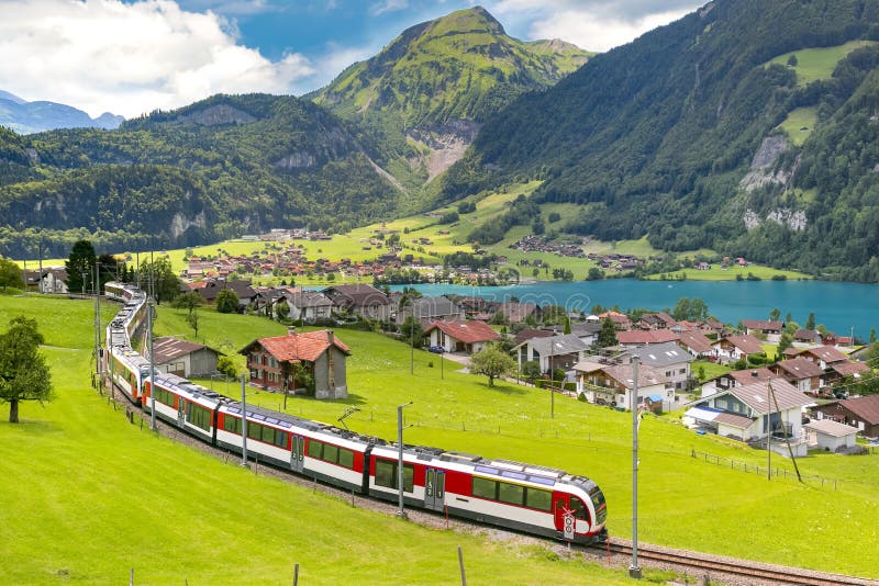 Swiss Village Lungern, Switzerland Stock Photo - Image of grass, scenic:  154094986