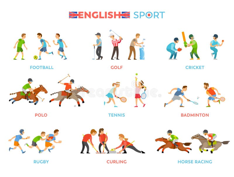 Man and Woman Playing English Sport, Active Vector Stock Vector -  Illustration of portrait, flag: 153962618