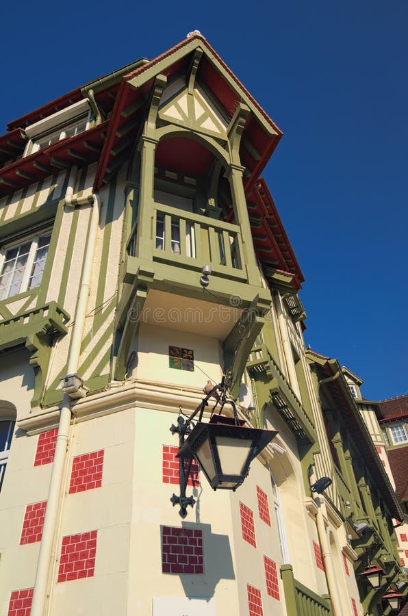 Famous five star hotel - Le Normandy hotel. A traditional architecture of the building. Deauville, Calvados department of Normandy stock photos Famous five star hotel - Le Normandy hotel. A traditional architecture of the building. Deauville, Calvados department of Normandy stock photos